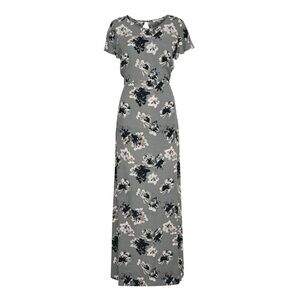 Soaked in Luxury - Dina Grey Floral Gray Maxi Dress
